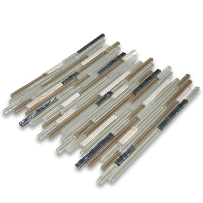 Carreau de mosaïque linéaire en marbre 12 po x 12 po pour mur et plancher
