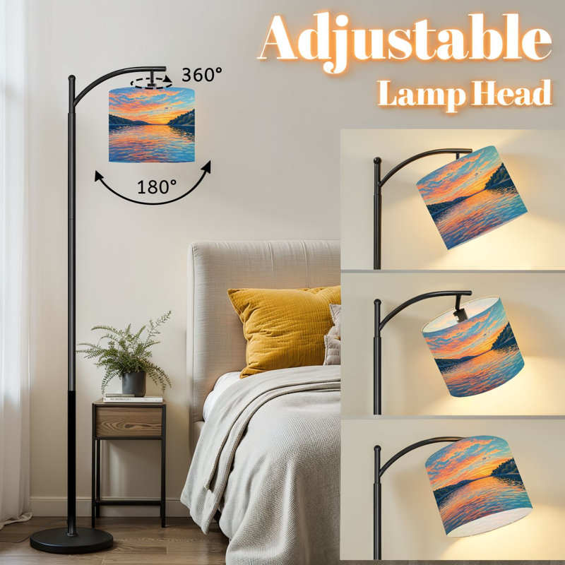 Lampe sur pied à arc avec abat-jour réglable Sunset Lake Ozarks