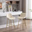 De 2 tabourets de bar de 30 po, tabouret de comptoir en velours crème, pieds dorés, repose-pieds, chaise conventionnelle rembourrée de mousse