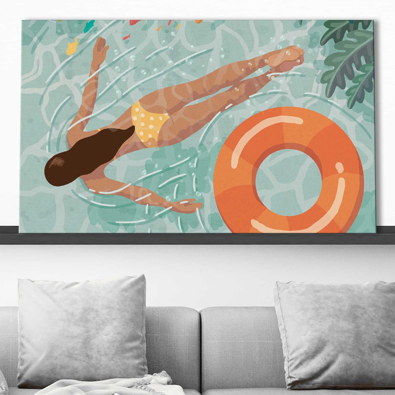 Beach Babes IV - Peinture, L 30 po x H 18 po, Toile tendue