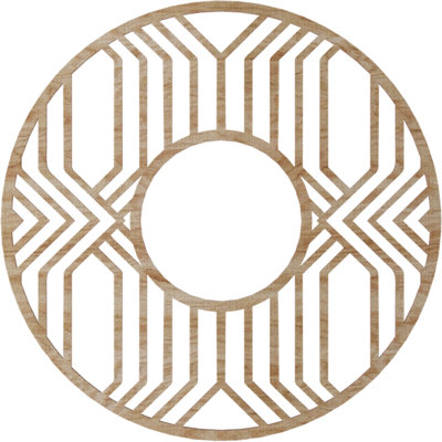32"OD x 11 3/4"ID x 3/8"T Empire Wood Fretwork Pierced Ceiling Medallion, Hickory