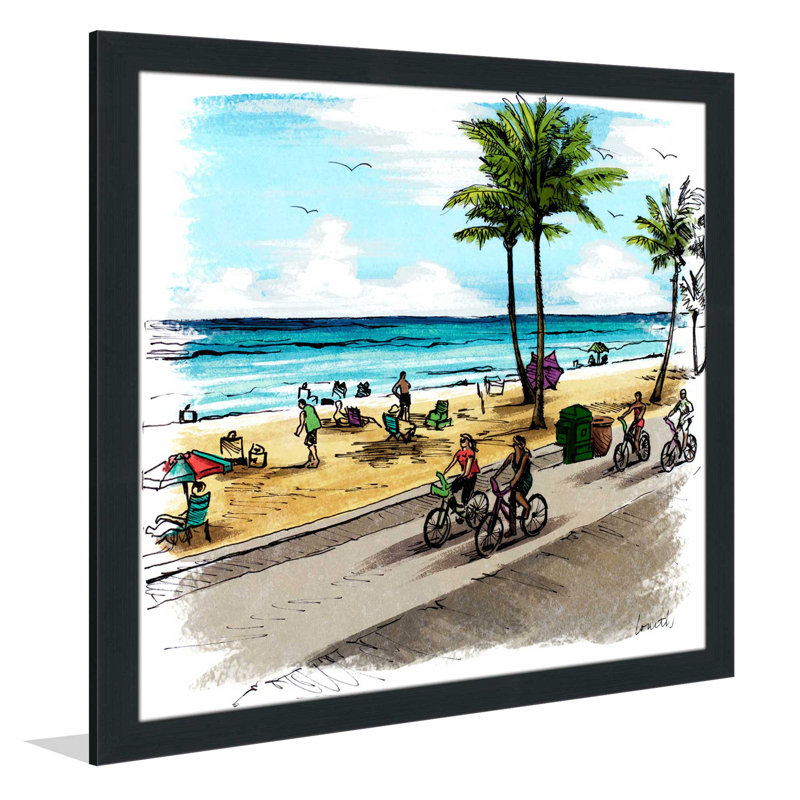 «Boardwalk Scene in Color I», impression, H 31,5 po x l 31,5 po x P 1 po, Cadre espresso