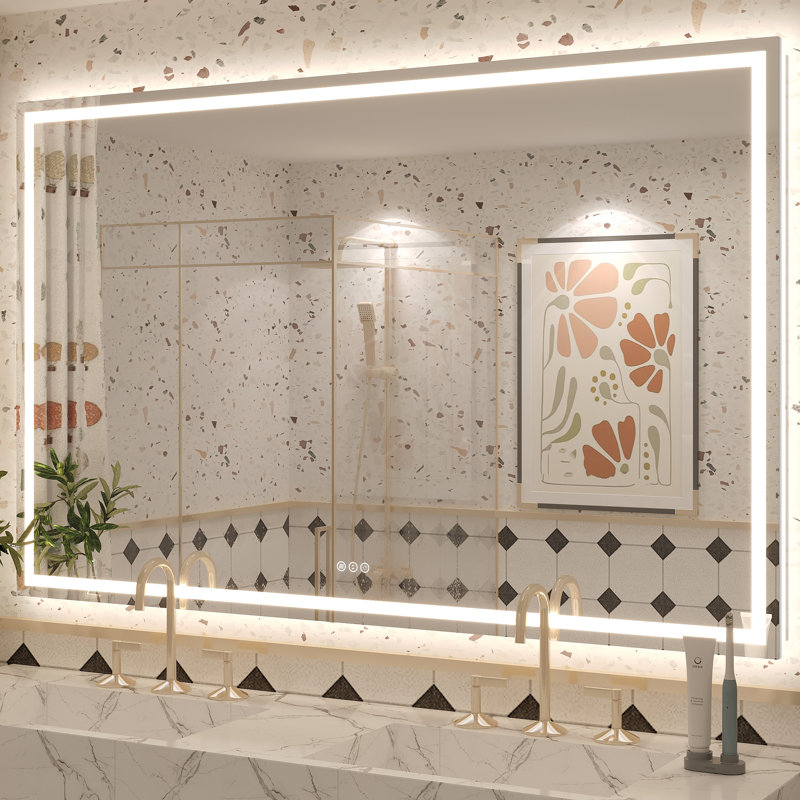 Miroir de salle de bain mural Molly, 60 po x 38 po, Transparent