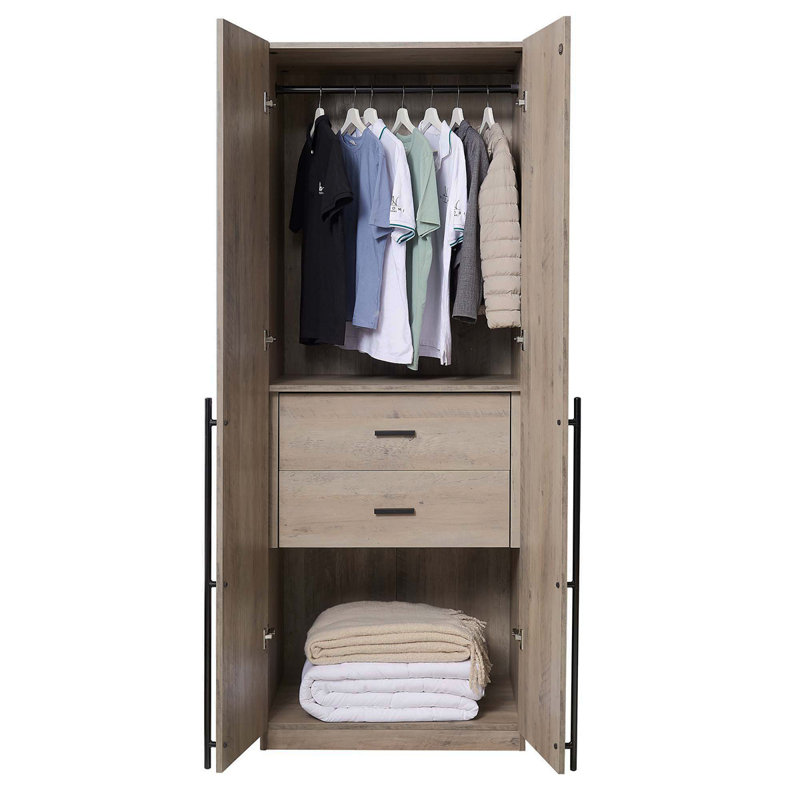 Armoire-penderie 32 "en gris rustique Lee, Gris