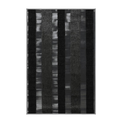 Machine Washable Checkered Gray Area Rug