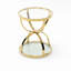 Table d'appoint moderne en verre 19,69 po avec 2 niveaux, cadres en forme d'anneau, structure en métal et verre trempé transparent, table basse ronde, table de chevet pour le salon, la chambre à coucher et le bureau-133473173