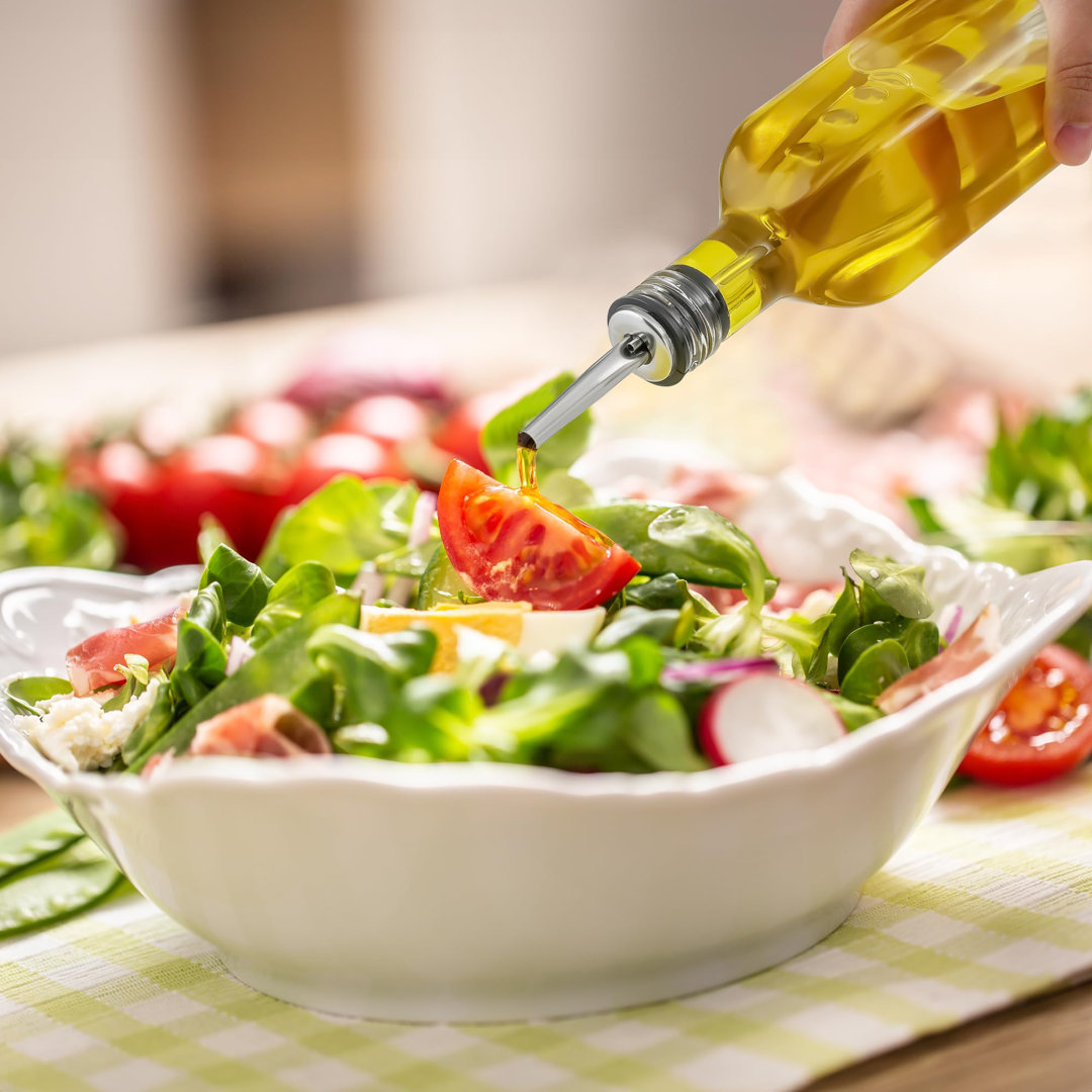 Zulay Kitchen Olive Oil Bottle Dispenser with Pour Spout Funnel and Cork 8 pc Set 17 oz Zulay Kitchen 