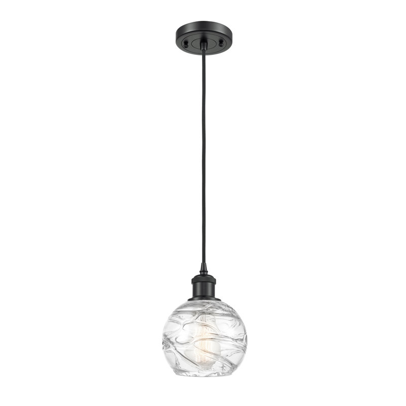 Luminaire suspendu sphère 1 lumière Aanya, Bronze huilé, Ampoule DEL rétro de 3,5 watts