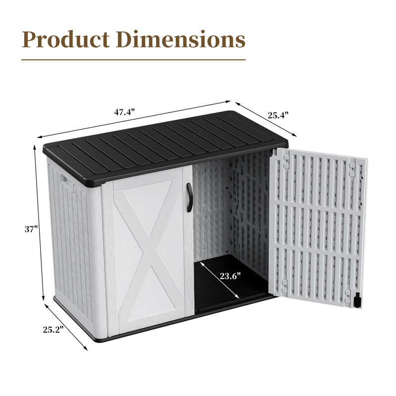 4 Ft. W X 2 Ft. D Outdoor Resin Horizontal Storage Shed, White