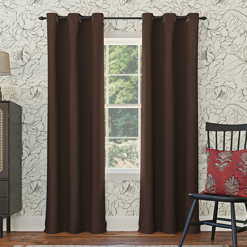 Panneau de rideau occultant avec œillets Burrier Wayfair Basics, L 40 po x L 84 po, Cacao