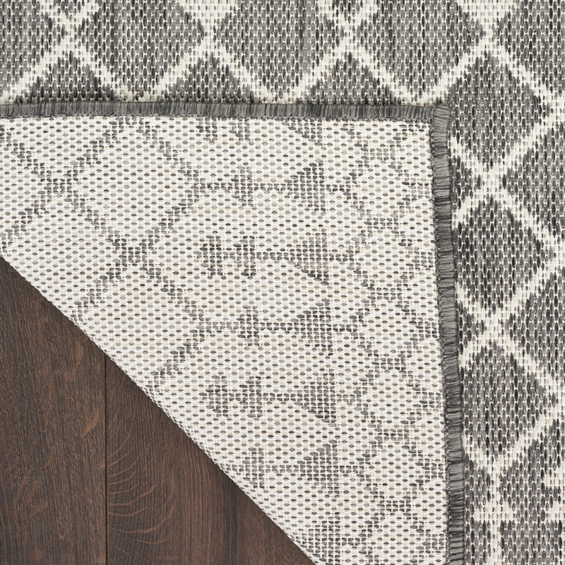  Positano 12' x Square Charcoal Modern Rug, Square 12', Charcoal