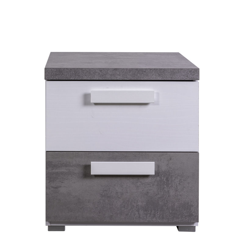 Ambrosino 49cm W Manufactured Wood Bedside Table