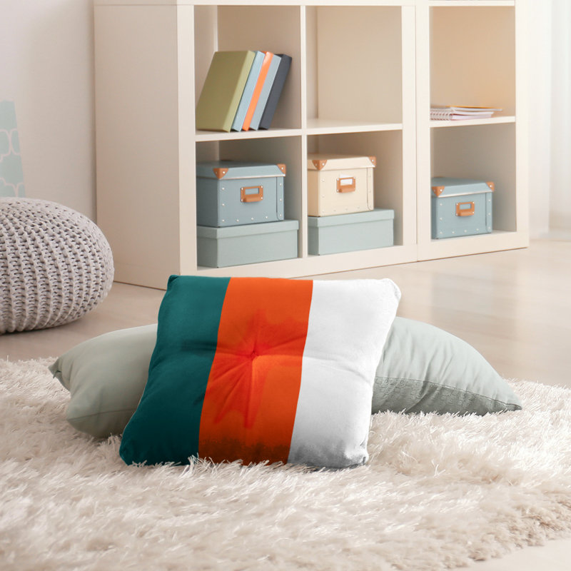  Coussin de sol touffeté, 26 po x 26 po, Orange