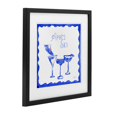 «Apres Ski Winter Cocktail», reproduction encadrée sous verre, conception de Lucille Price