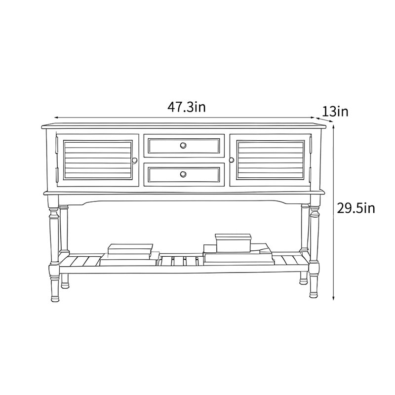 Console de luxe française de style français, Gris