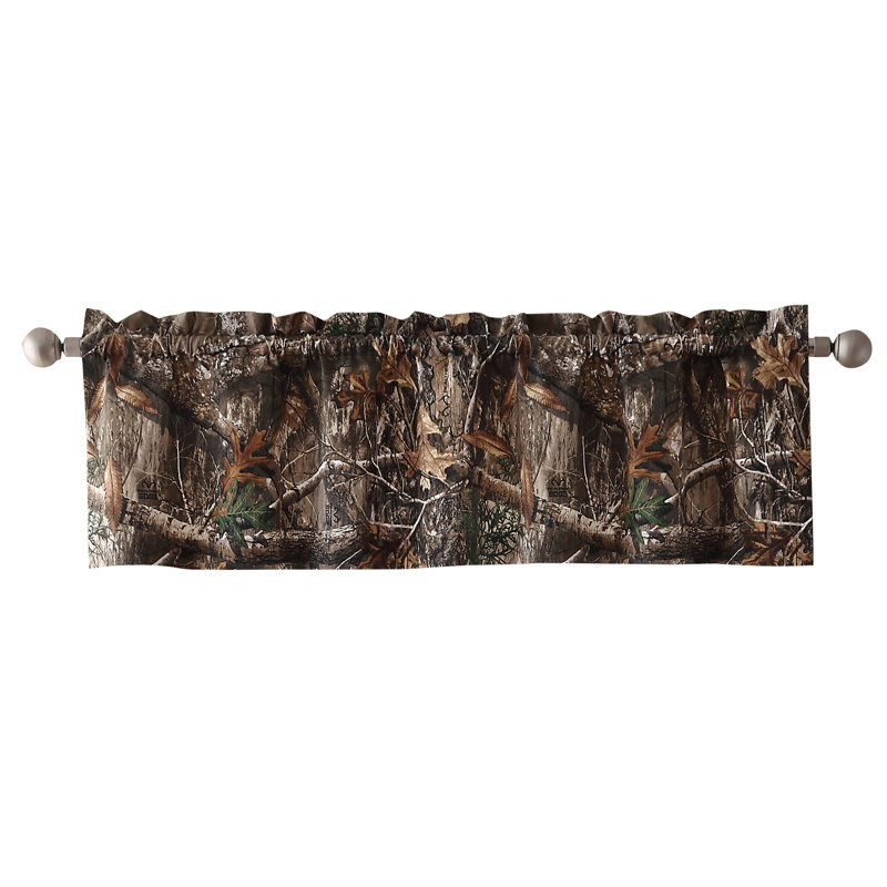 Cotton Blend Camouflage Tailored Window Valance