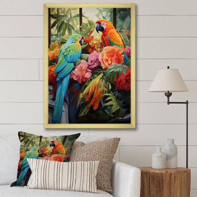 Blue Parrot Jungle Paradise - Parrot Wall Art