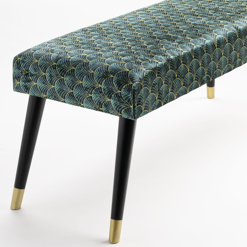 Velvet Upholstered Bench, H40 x W120 x D30cm
