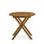 Ensemble bistro d'extérieur 3 pièces comprenant une table basse ronde en bois d'acacia et 2 chaises à accoudoirs pliantes, huile naturelle