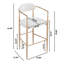 2 tabourets de comptoir beiges - Pieds en fer naturel avec îlot de cuisine de style simple avec poids de dossier de 265 lb et assise en tissu-2001274871-2001274858