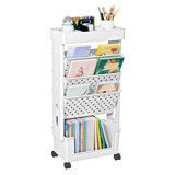 5 Tier Rolling Utility Cart Multi-Functional Movable Storage Shelves