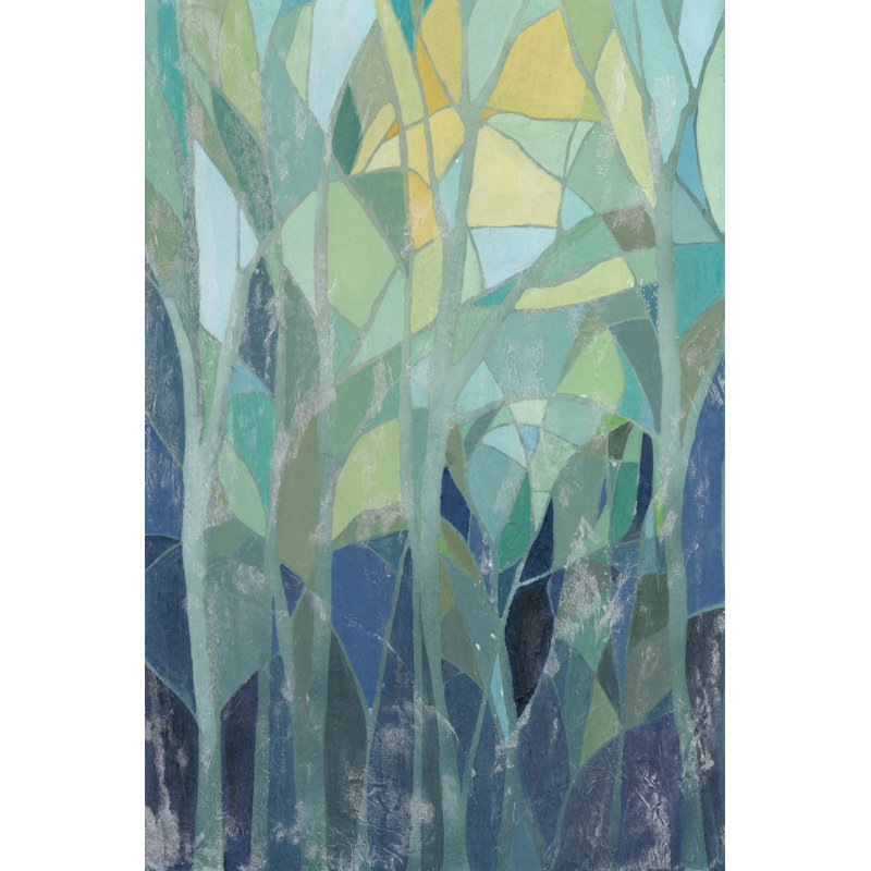 " Stained Glass Forest I " by Grace Popp Painting Print, 30" H x 20" W x 1.25" D