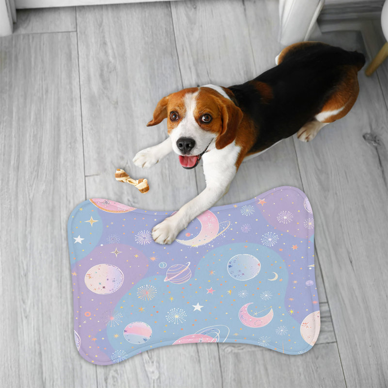 Light Star Patterns - 1 Piece Bone Shape Feeding Mat
