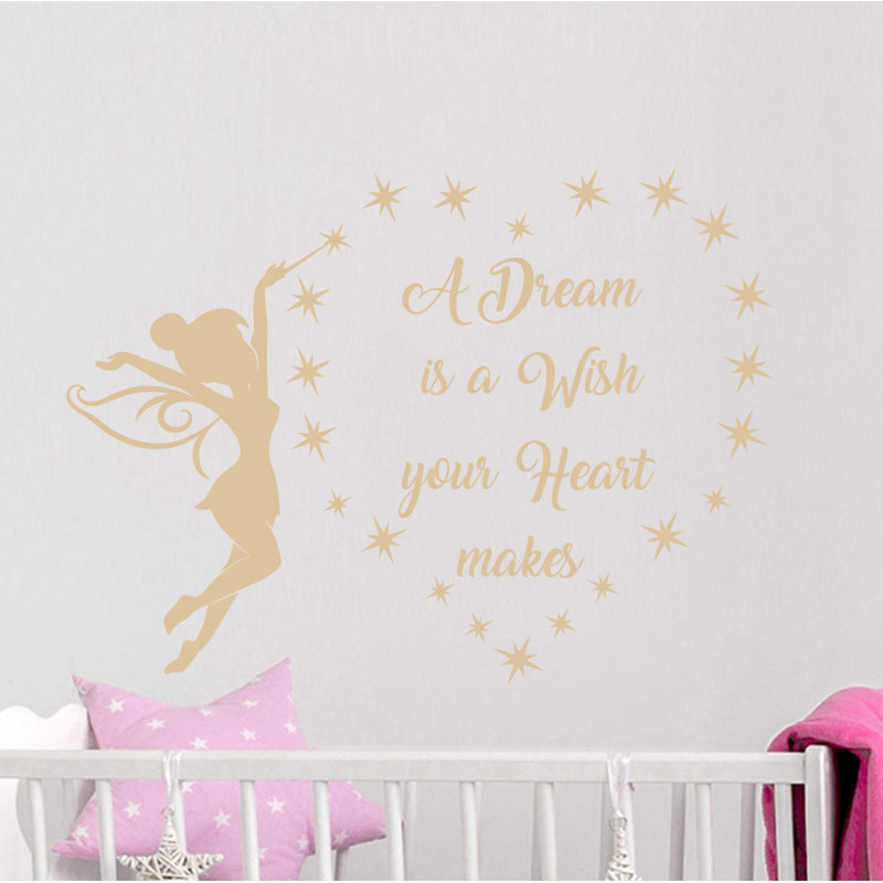 Décalcomanie murale un rêve est un voeu, Beige
