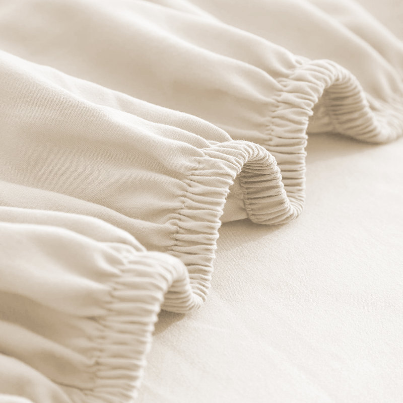 Super Soft Extra Deep Microfiber Brushed Fitted Sheet, Super King (6'), Beige