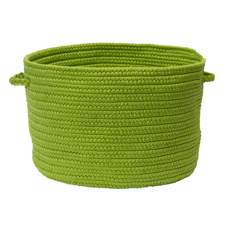 Panier de rangement tressé intérieur / extérieur, H 12 po x l 16 po x P 16 po, Vert vif