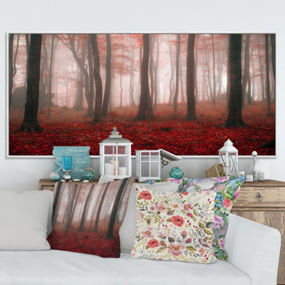 «Foggy Morning Red Forest II», photographie sur toile