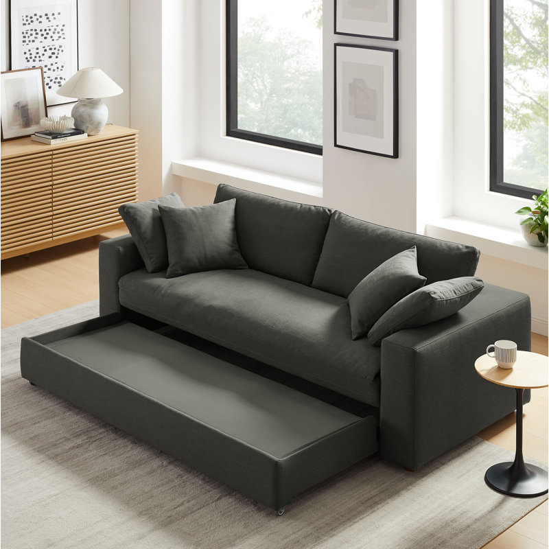 Divan-lit rembourré en duvet blanc pur Commix, Gris