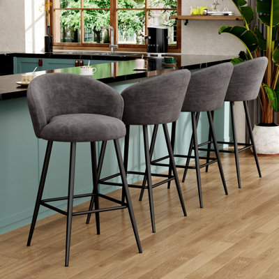 Upholstered Counter Stool With Metal Frame