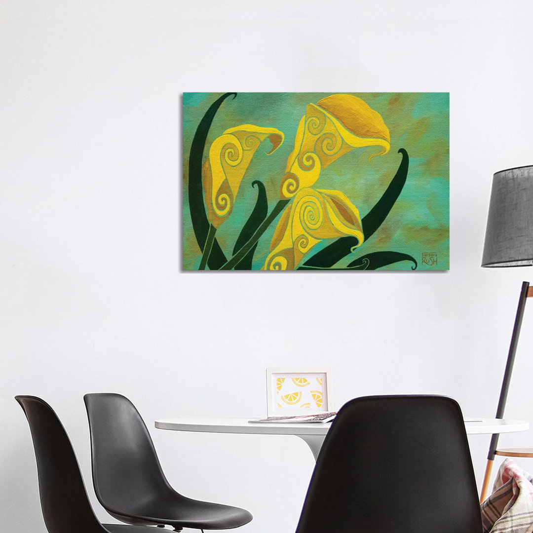 Charming Callas von Barbara Rush - Galerie-verpackte Leinwand Giclée auf Leinwand