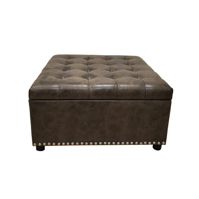 Tufted Storage Ottoman With Studs