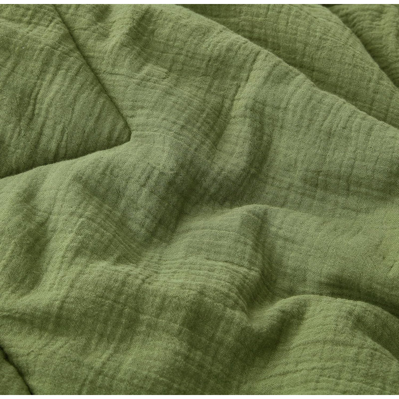 Skye Cotton Gauze Thin Comforter Set, Oversized King Comforter + 2 King Shams, Olive