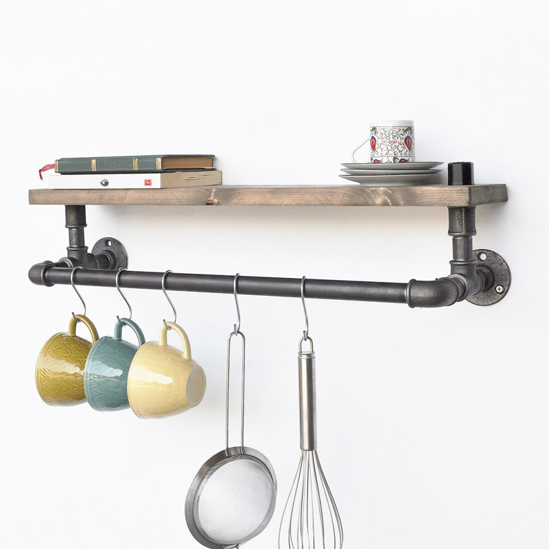 Harshman Floating Shelf with Towel Bar