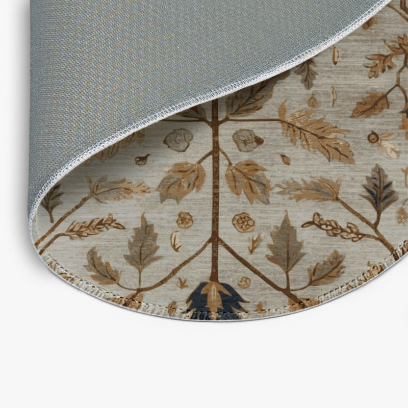 Tapis turc intérieur et extérieur gris, Rond 5 pi