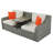 Ensemble de canapé de patio en osier 3 pièces Adelean, ensemble de canapé d'extérieur avec coussins, coussins, repose-pieds et table-88363994