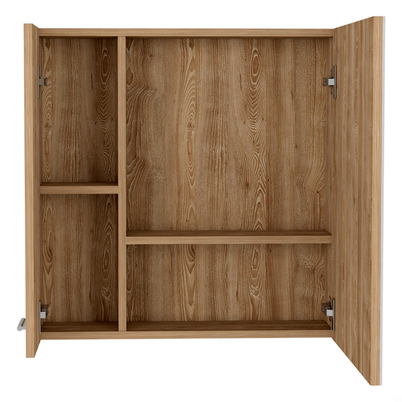 Armoire à double porte, quatre tablettes intérieures, Brun