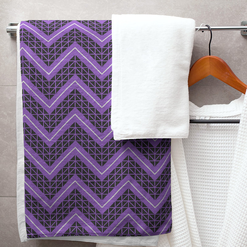 Stephenie Bath Towel, Dark Black/Violet