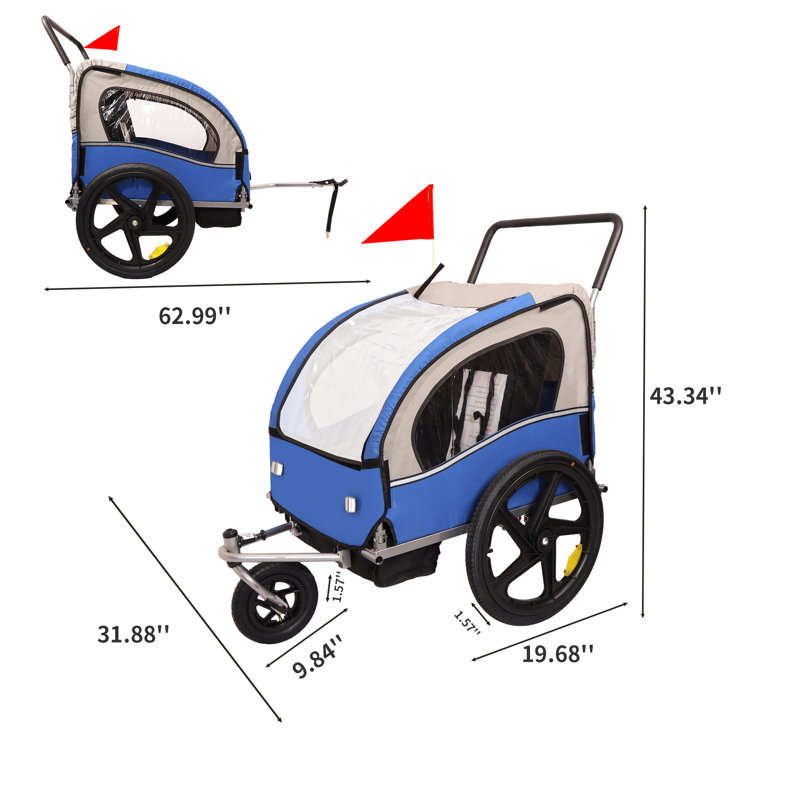 Remorque pliable pour animaux, Bleu