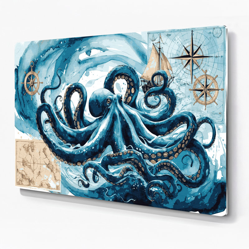Art mural nautique bleu nautique, H 11 po x l 14 po