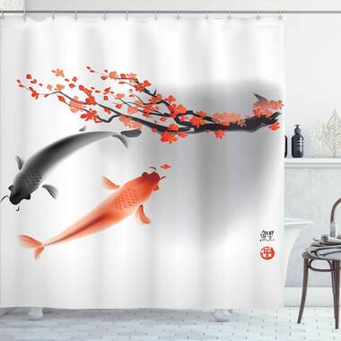 Bless international 71 x 74 Animals Shower Curtain , Koi Fish