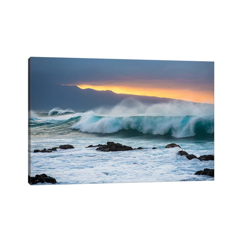 Mountains and Waves 1 Piece Wrapped Canvas Wall Art, 101.6 cm H x 66.04 cm W x 3.175 cm D