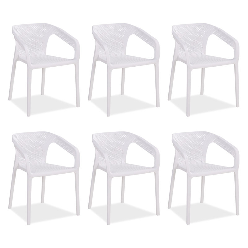 Waterville Stacking Patio Dining Armchair, White