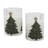 Holiday Tree Battery Operated LED Glass Candles with Moving Flame - 2 Piece