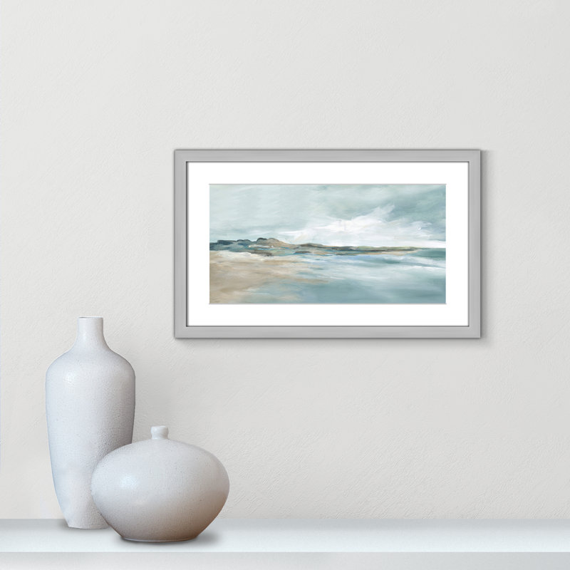 Imprimé Sandpoint par Carol Robinson, Argent argent, Reproduction encadrée avec passe-partout, H 13 po x l 21 po x P 1,25 po