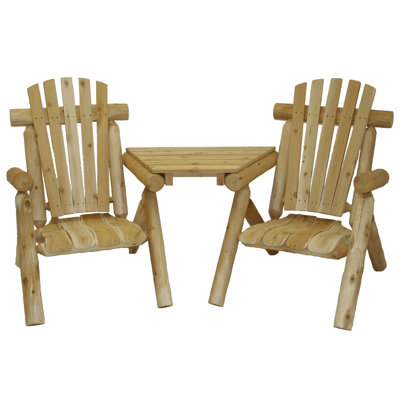 Homer Solid Wood Adirondack Chair with Table