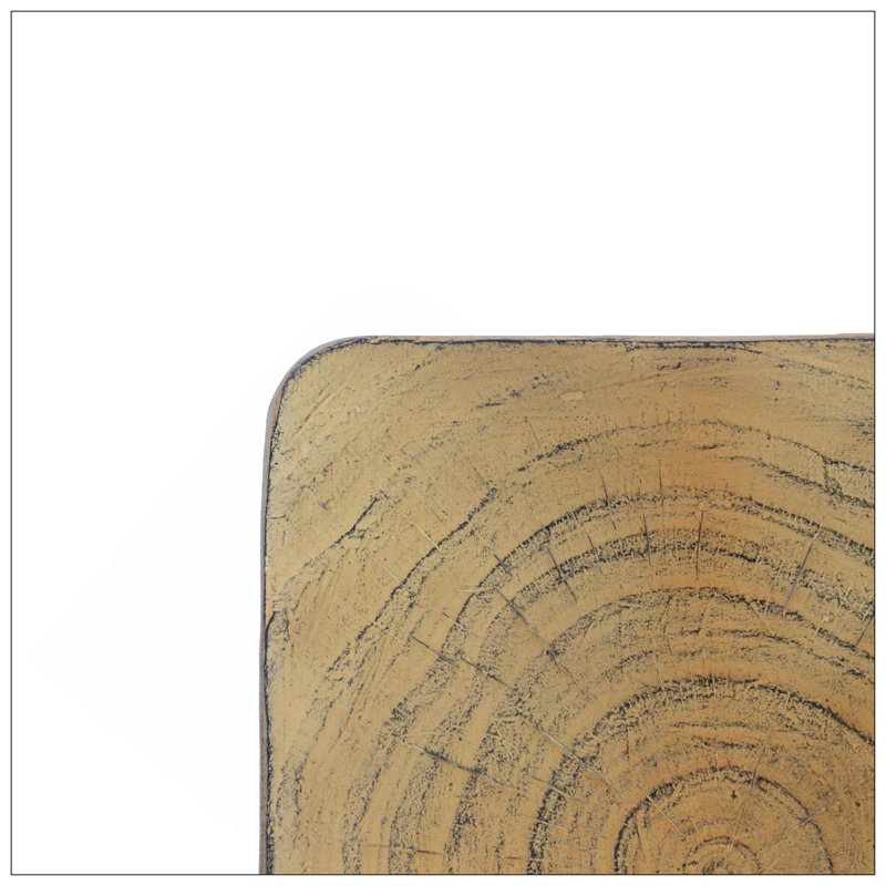 MGO Twist Shape Side Table, Wood-Like Texture, Natural Color, Natural